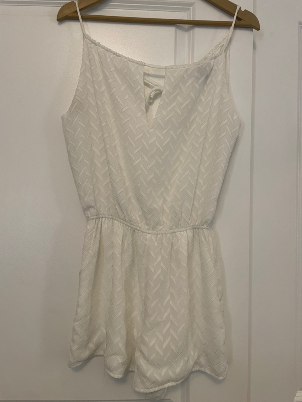 Aqua White Sleeveless Romper